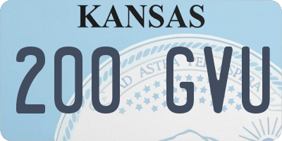 KS license plate 200GVU