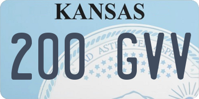 KS license plate 200GVV