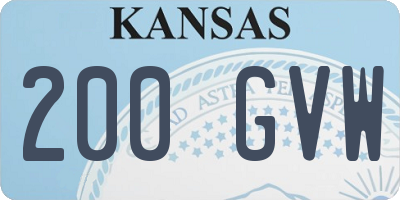 KS license plate 200GVW