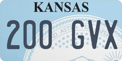 KS license plate 200GVX