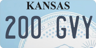 KS license plate 200GVY