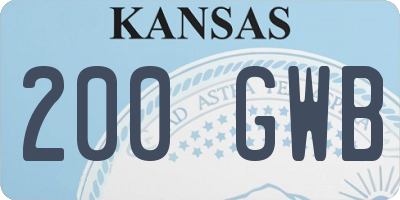 KS license plate 200GWB
