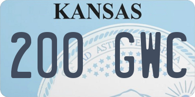 KS license plate 200GWC