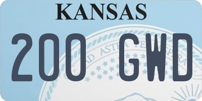 KS license plate 200GWD