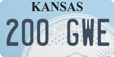 KS license plate 200GWE