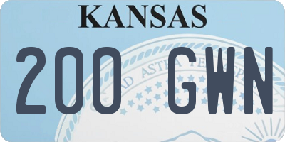 KS license plate 200GWN