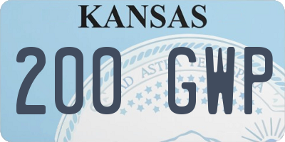 KS license plate 200GWP