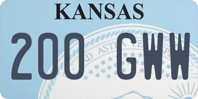 KS license plate 200GWW