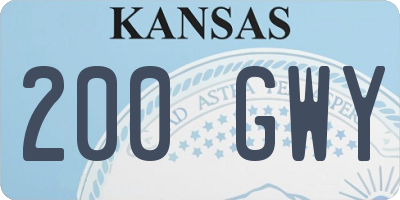 KS license plate 200GWY