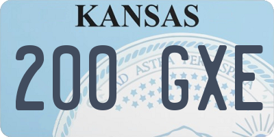 KS license plate 200GXE