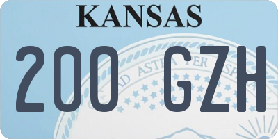 KS license plate 200GZH