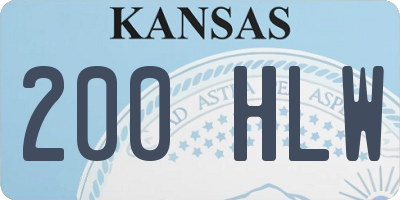 KS license plate 200HLW