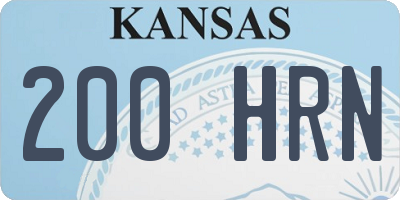 KS license plate 200HRN