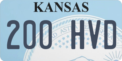 KS license plate 200HVD