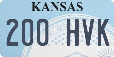 KS license plate 200HVK