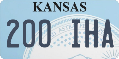 KS license plate 200IHA