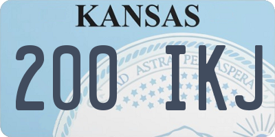 KS license plate 200IKJ