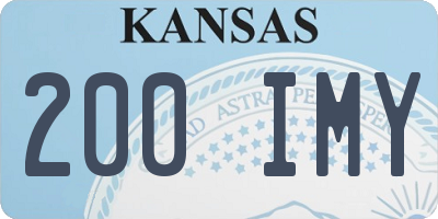 KS license plate 200IMY