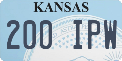 KS license plate 200IPW