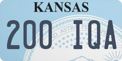 KS license plate 200IQA