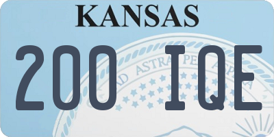 KS license plate 200IQE