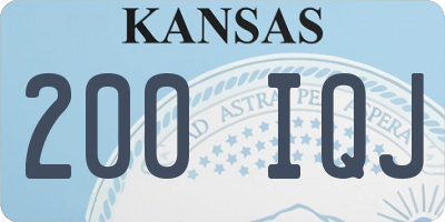 KS license plate 200IQJ