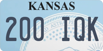 KS license plate 200IQK