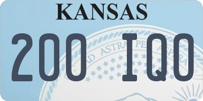 KS license plate 200IQO