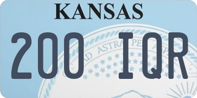 KS license plate 200IQR