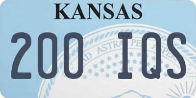 KS license plate 200IQS