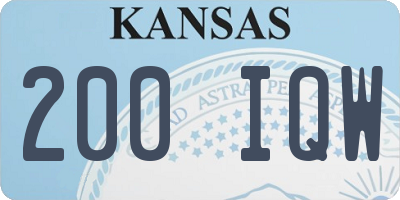 KS license plate 200IQW