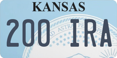 KS license plate 200IRA