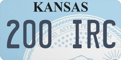 KS license plate 200IRC