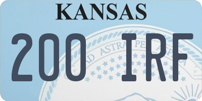 KS license plate 200IRF