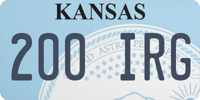 KS license plate 200IRG