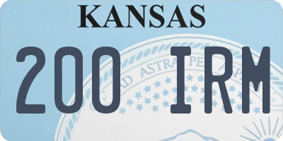 KS license plate 200IRM