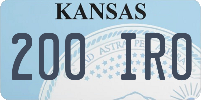 KS license plate 200IRO