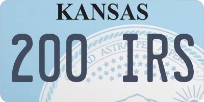 KS license plate 200IRS