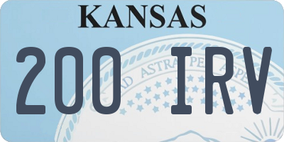 KS license plate 200IRV