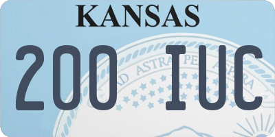 KS license plate 200IUC