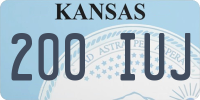 KS license plate 200IUJ