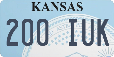 KS license plate 200IUK