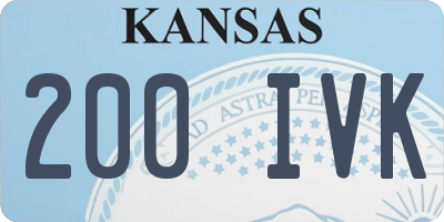 KS license plate 200IVK