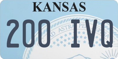 KS license plate 200IVQ