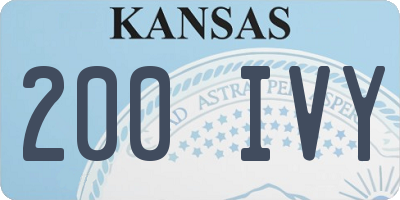 KS license plate 200IVY