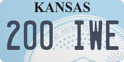 KS license plate 200IWE