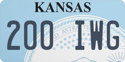KS license plate 200IWG