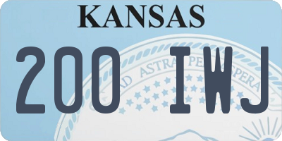 KS license plate 200IWJ