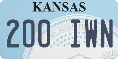 KS license plate 200IWN