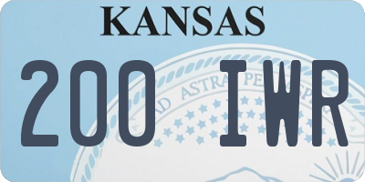 KS license plate 200IWR